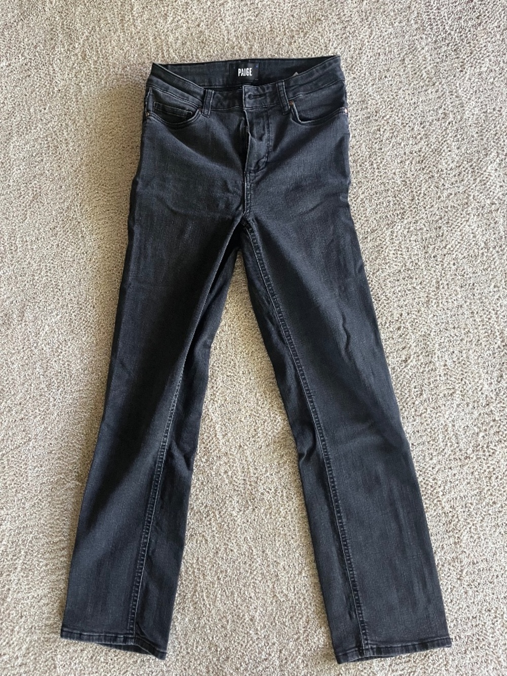 Paige Cindy Jeans 26 High Rise Straight Black Denim